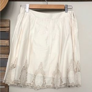 {Halogen} crocheted ivory lace skirt size 4